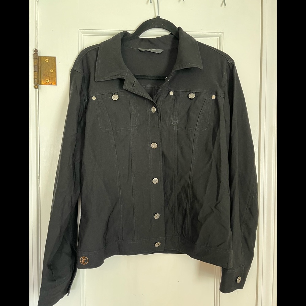 Designer Simon Chang black denim style jacket
